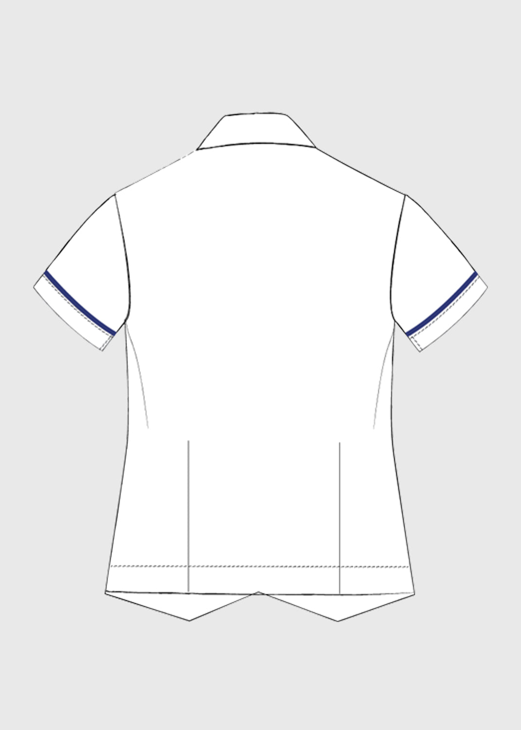 Blouse White S/S Peak Collar