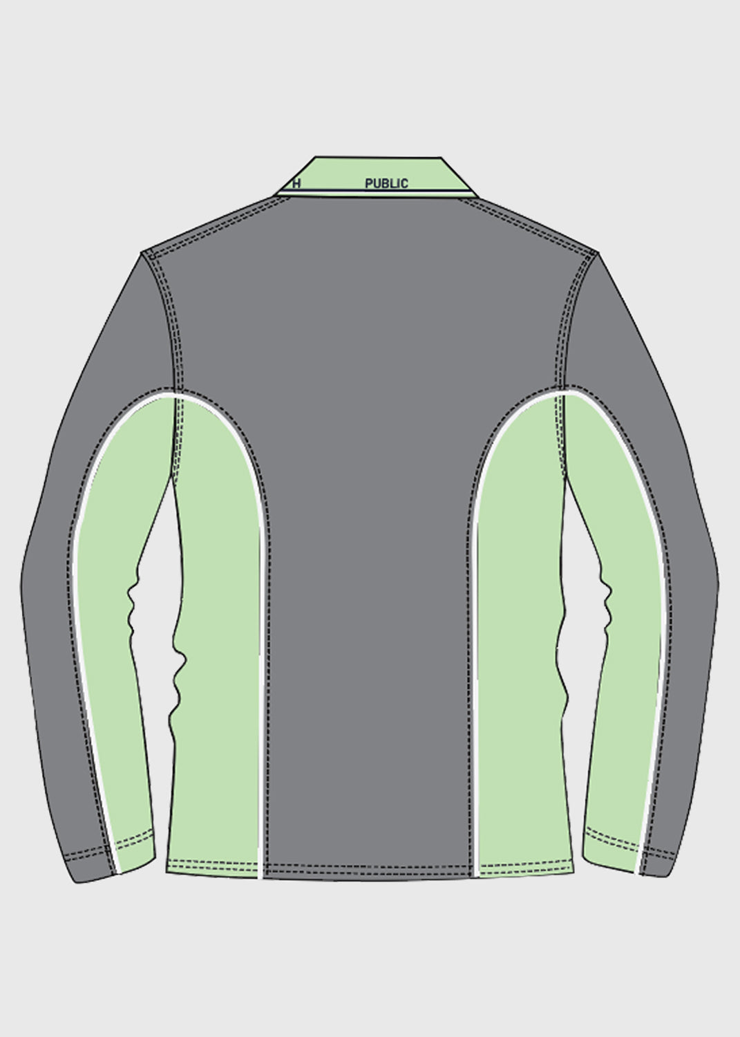 Polo L/S Grey/Green