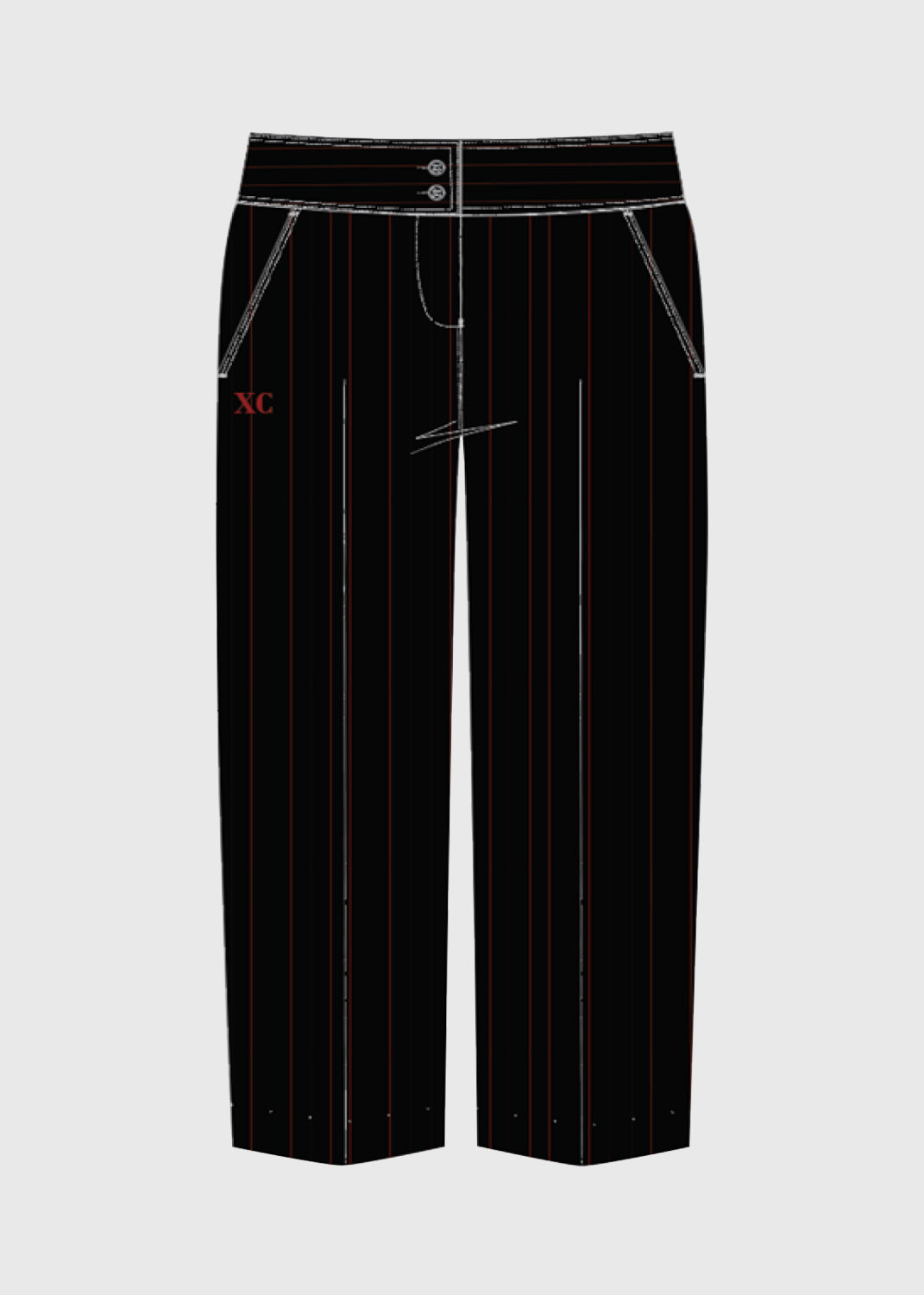 Pants Girls Black w/Red Pinstripes