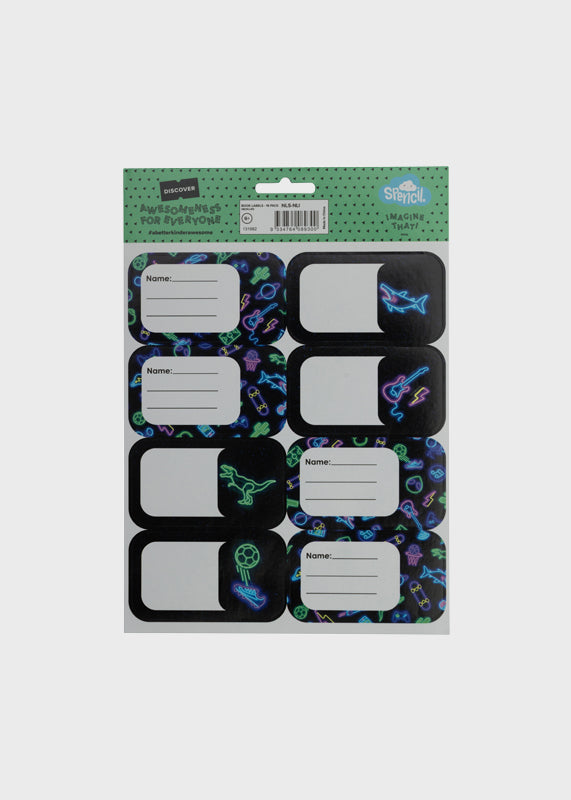 Book Labels - Neon Life
