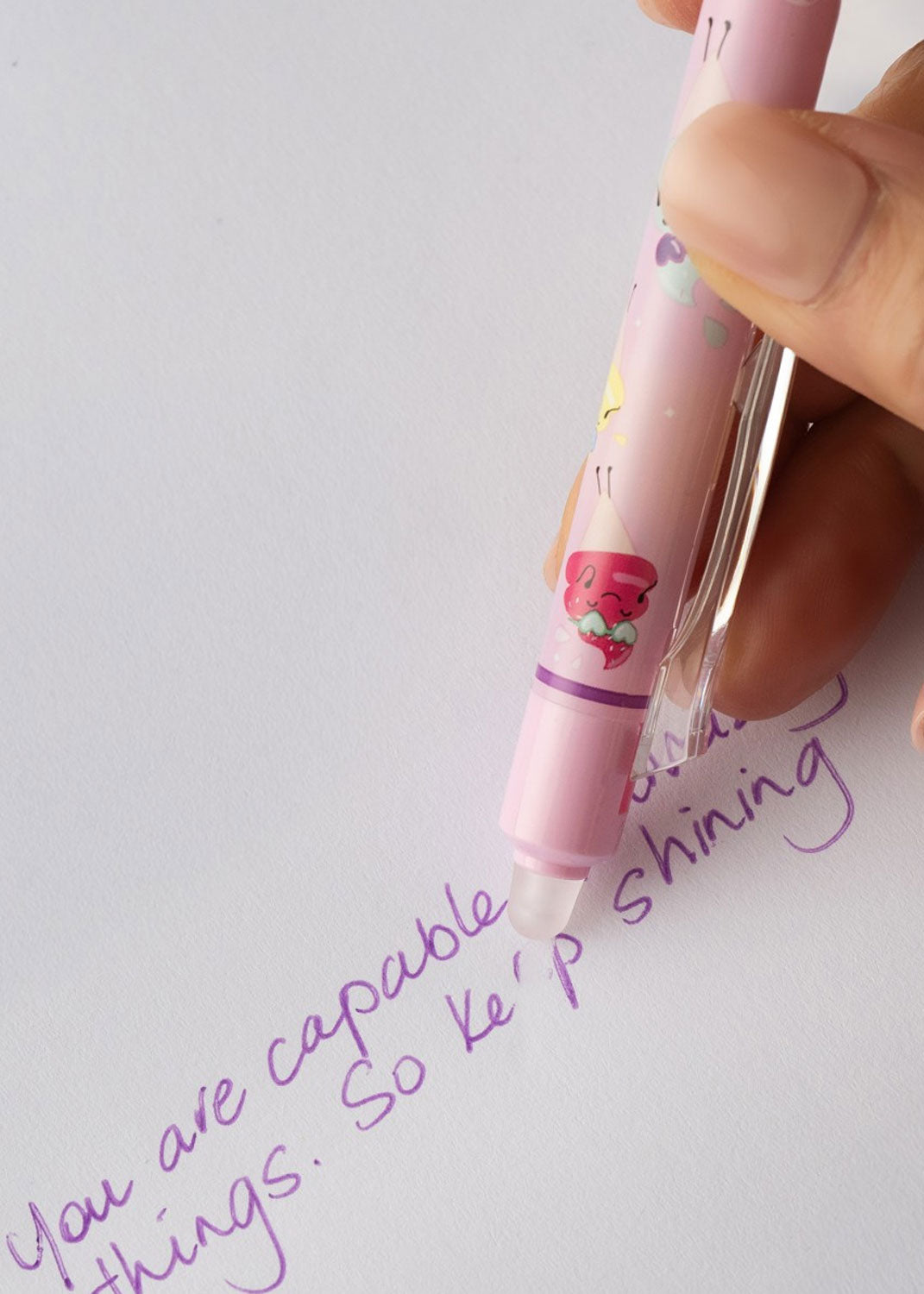 Pastel Pink Fine Frixion RT Icecream Pool Party Icecream 0.7 - Purple Ink