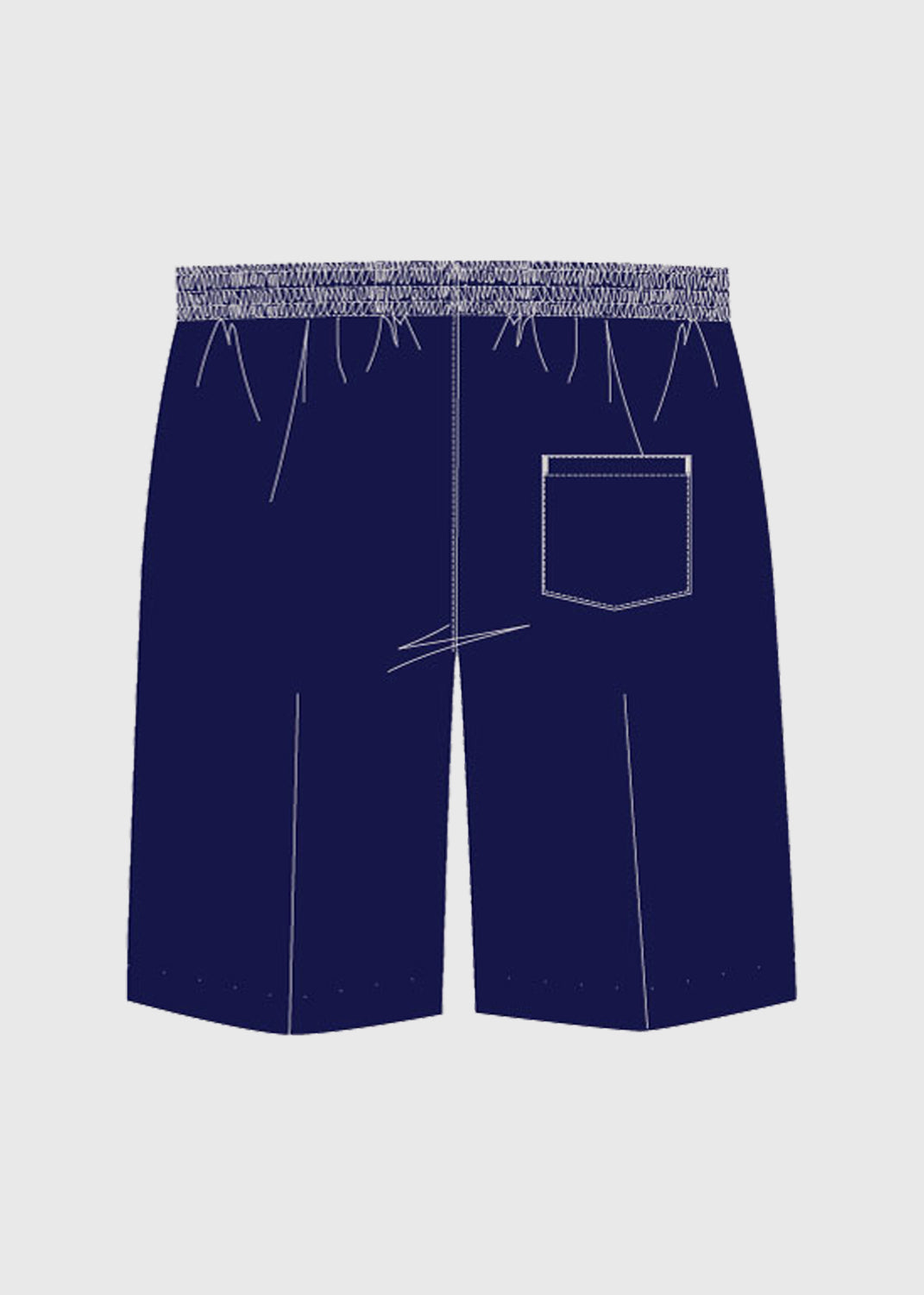 Short Flat Front Elastic Back Navy