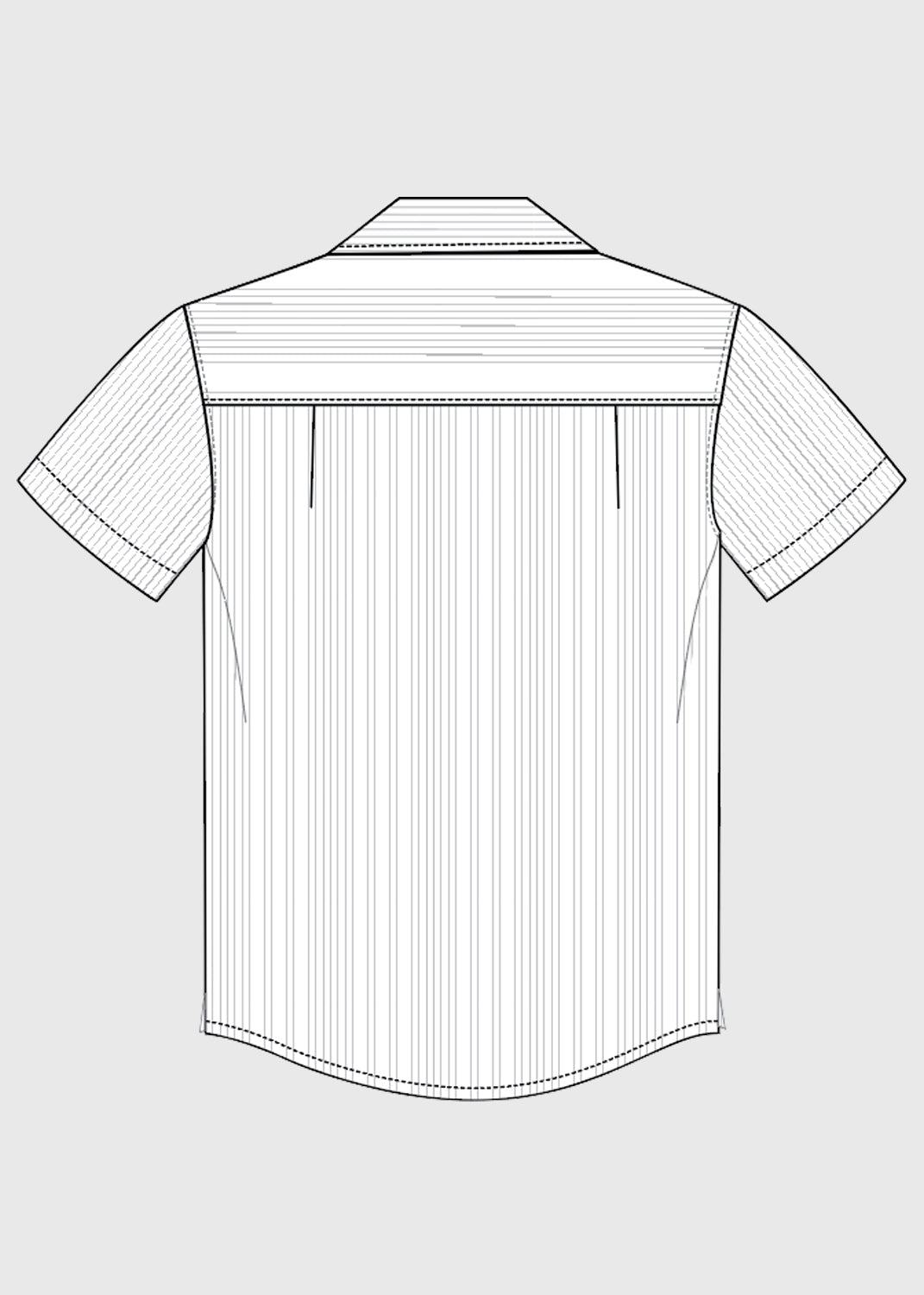 Shirt S/S White/Grey Stripe