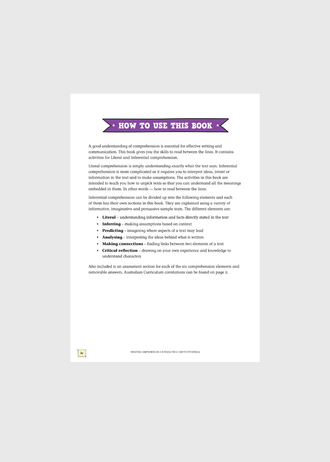Targeting Comprehension Student Workbook – Year 3