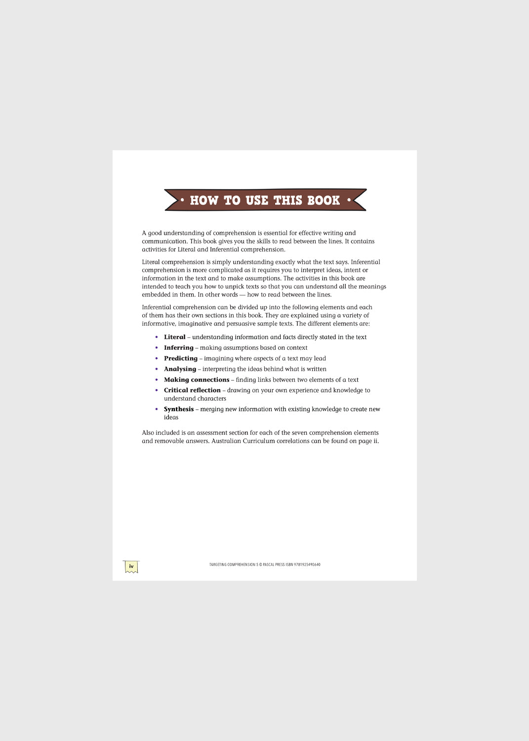 Targeting Comprehension Student Workbook – Year 5