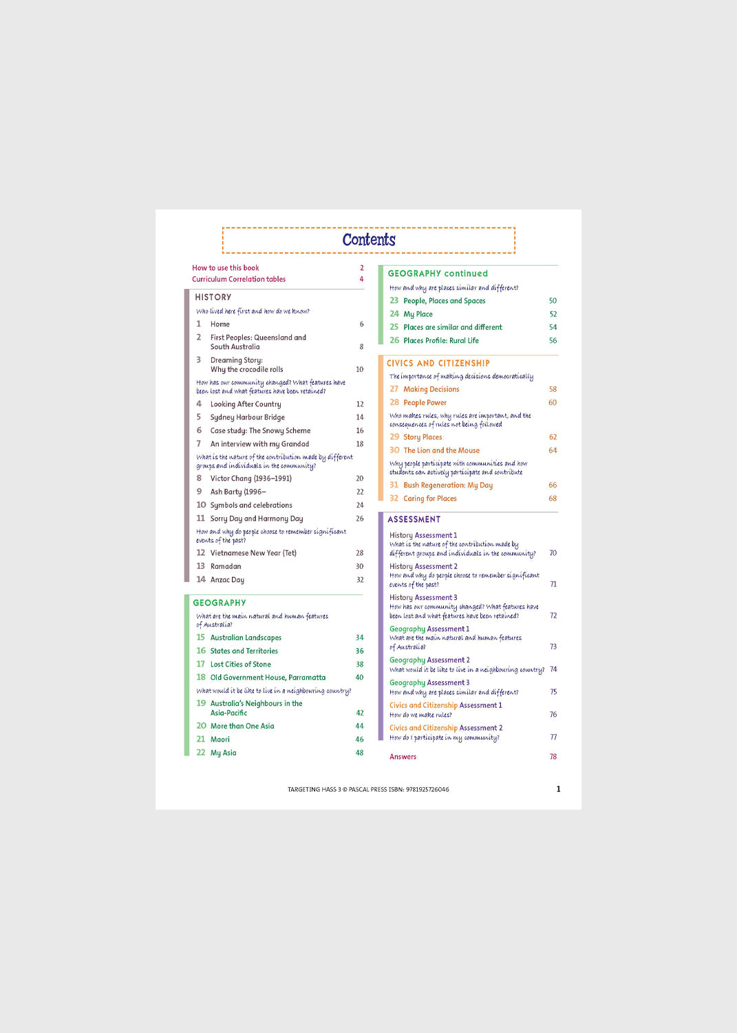 Targeting HASS Student Workbook Year 3
