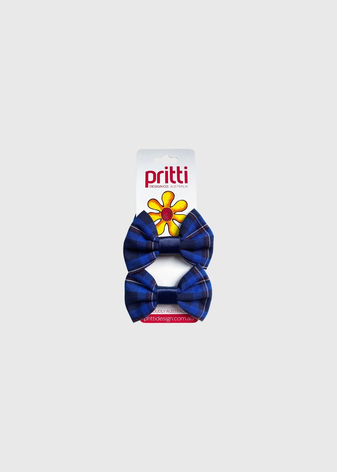Hair Pigtail Bows Tartan 2pk