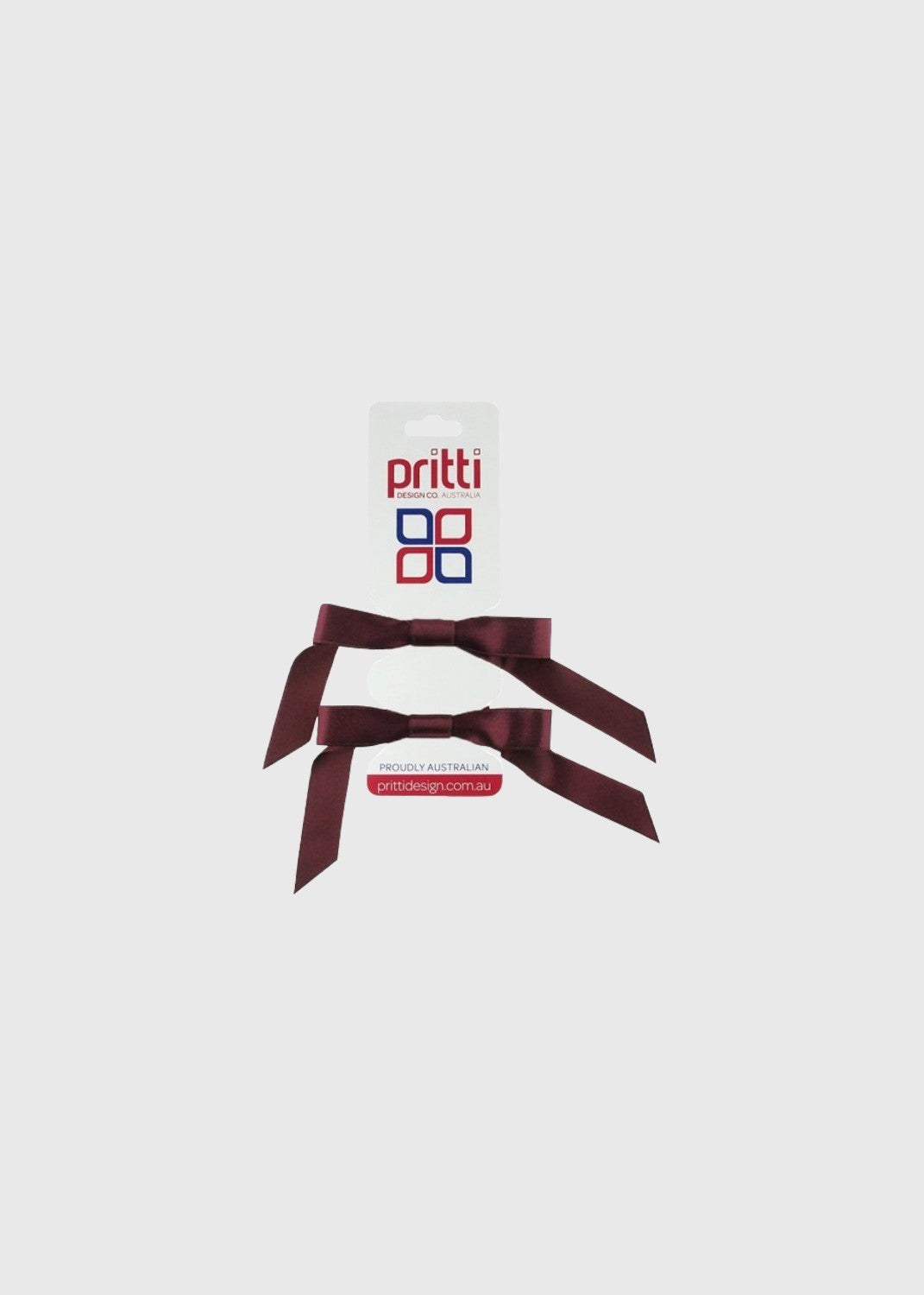 Satin Pig Tail Bows Maroon