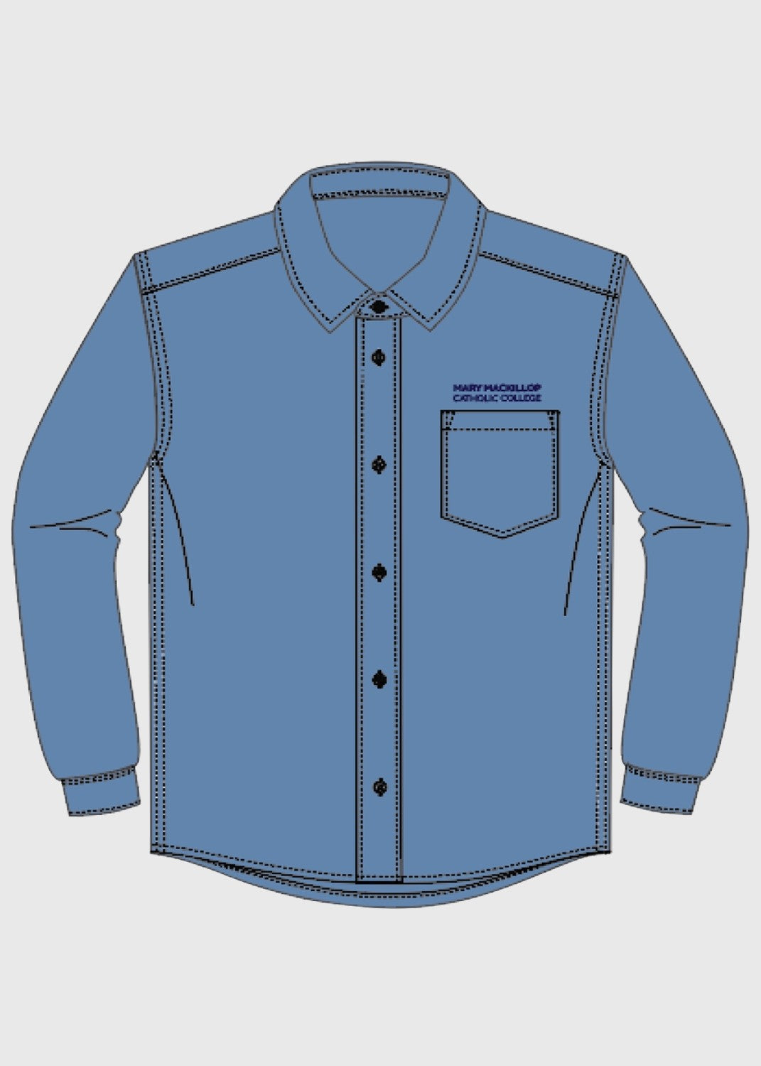 Shirt Blue Winter LS boys 1-6