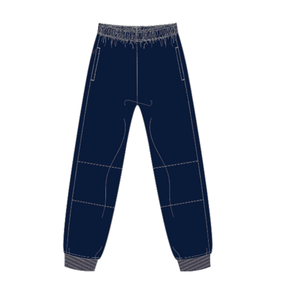 .edu Essentials Fleece Pants Cuff Hem Knee Ptch Moroccan Navy