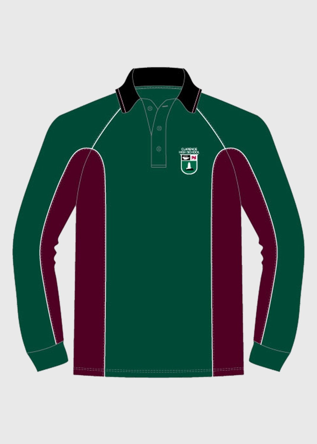 Polo L/S Bottle/Maroon with Embroidery