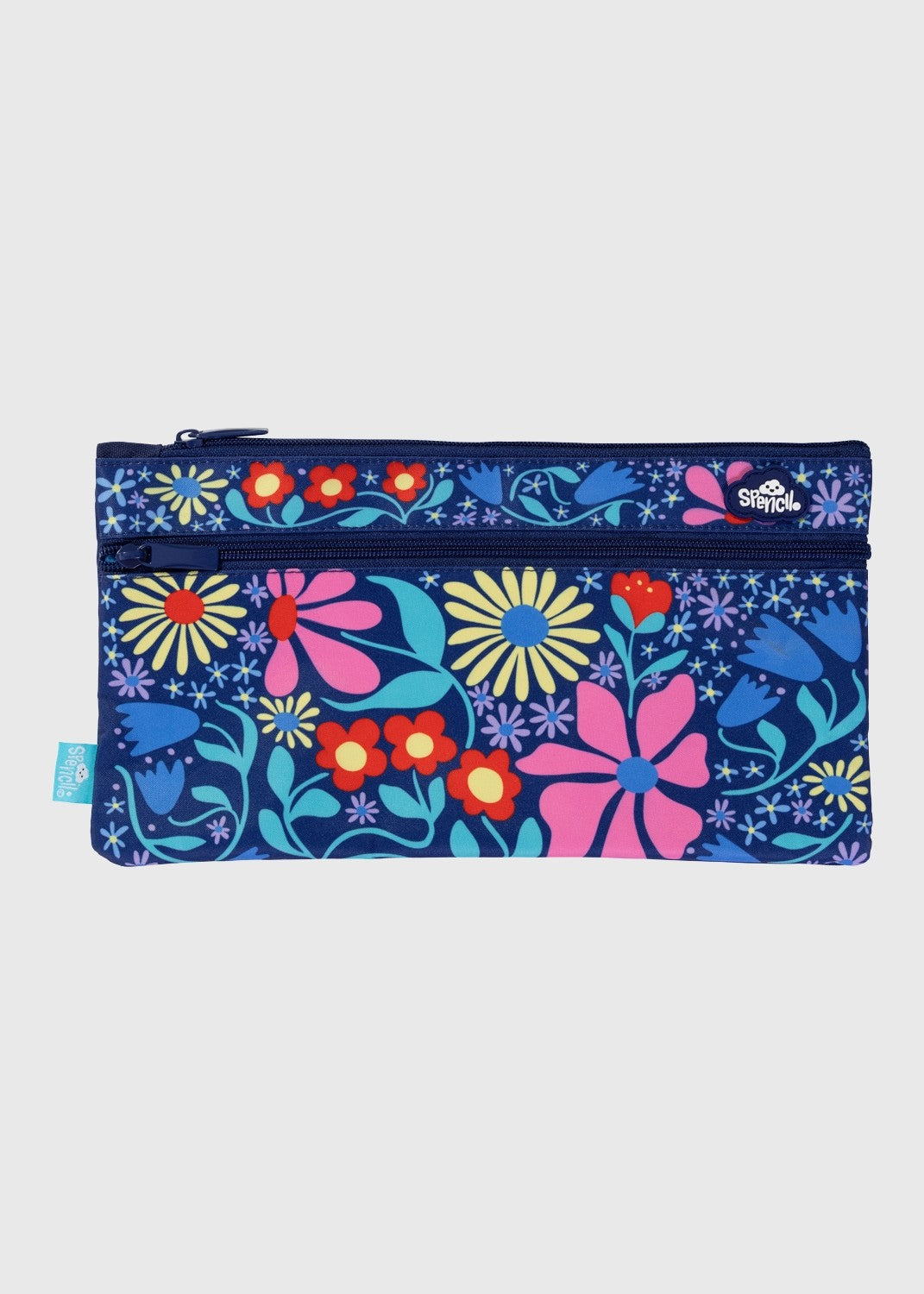Twin Zip Pencil Case - Flower Fun
