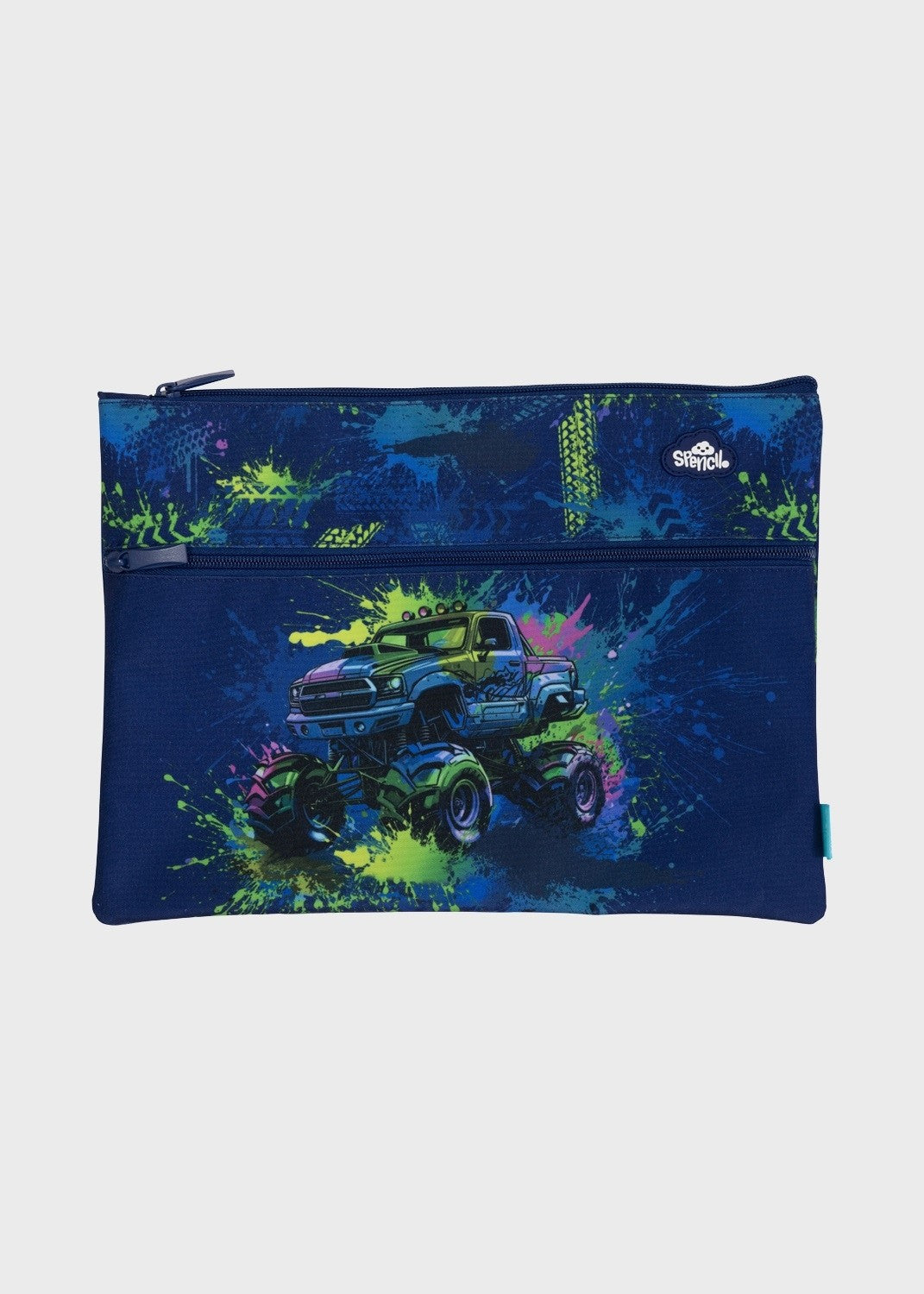 A4 Twin Zip Pencil Case - Mega Wheels