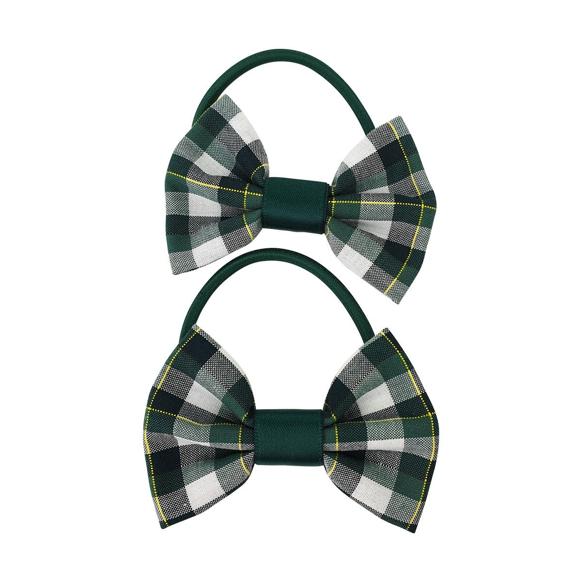 Pigtail Bows Seven Hills Check 2pk