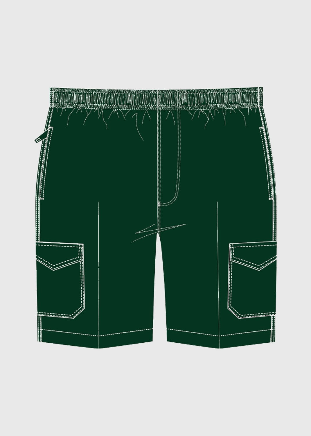 .edu Essentials Short Formal Boys Full Elastic Cargo Kale Gre