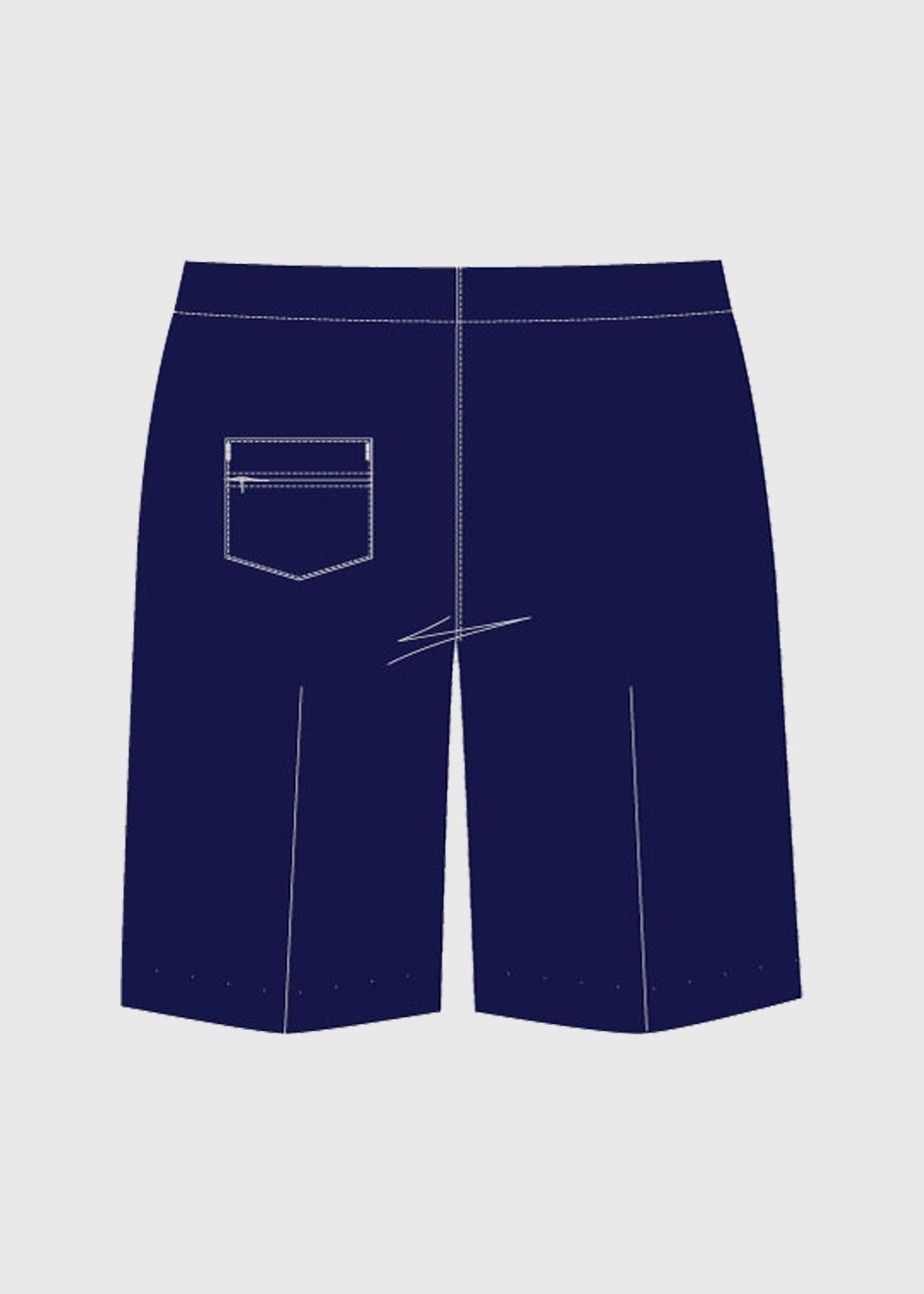 Short Flat Front Elastic Back Navy
