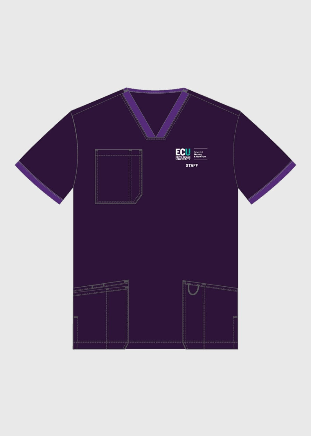 Midwifery Staff Scrub Top Ladies