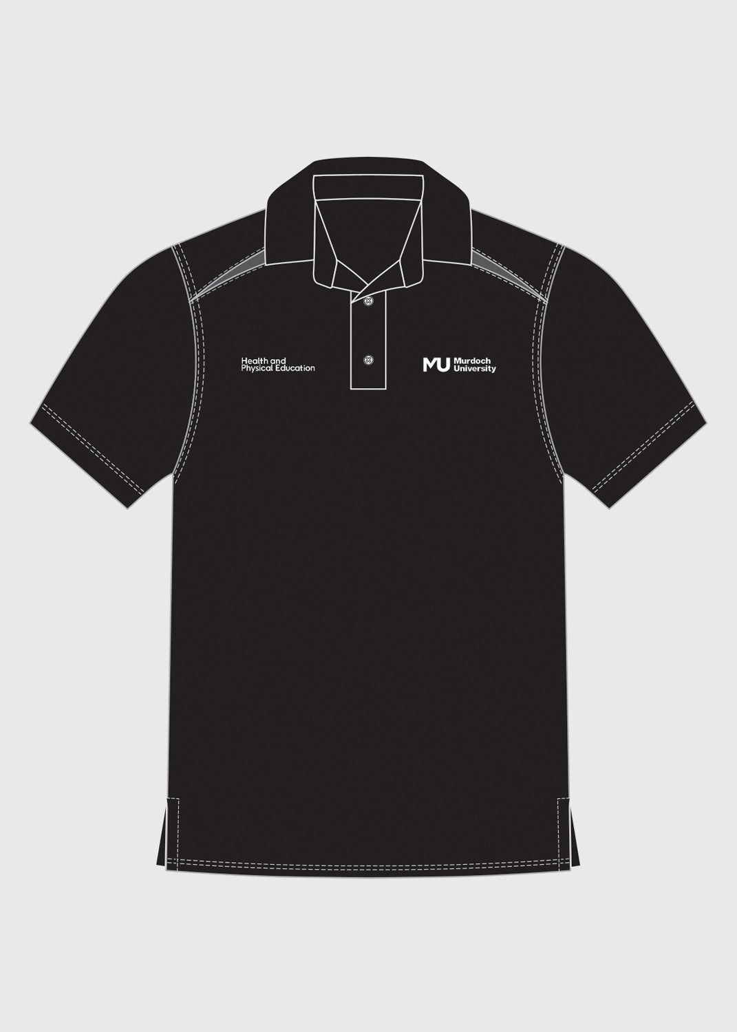 Health and Physical Education Polo Black/Grey - Unisex
