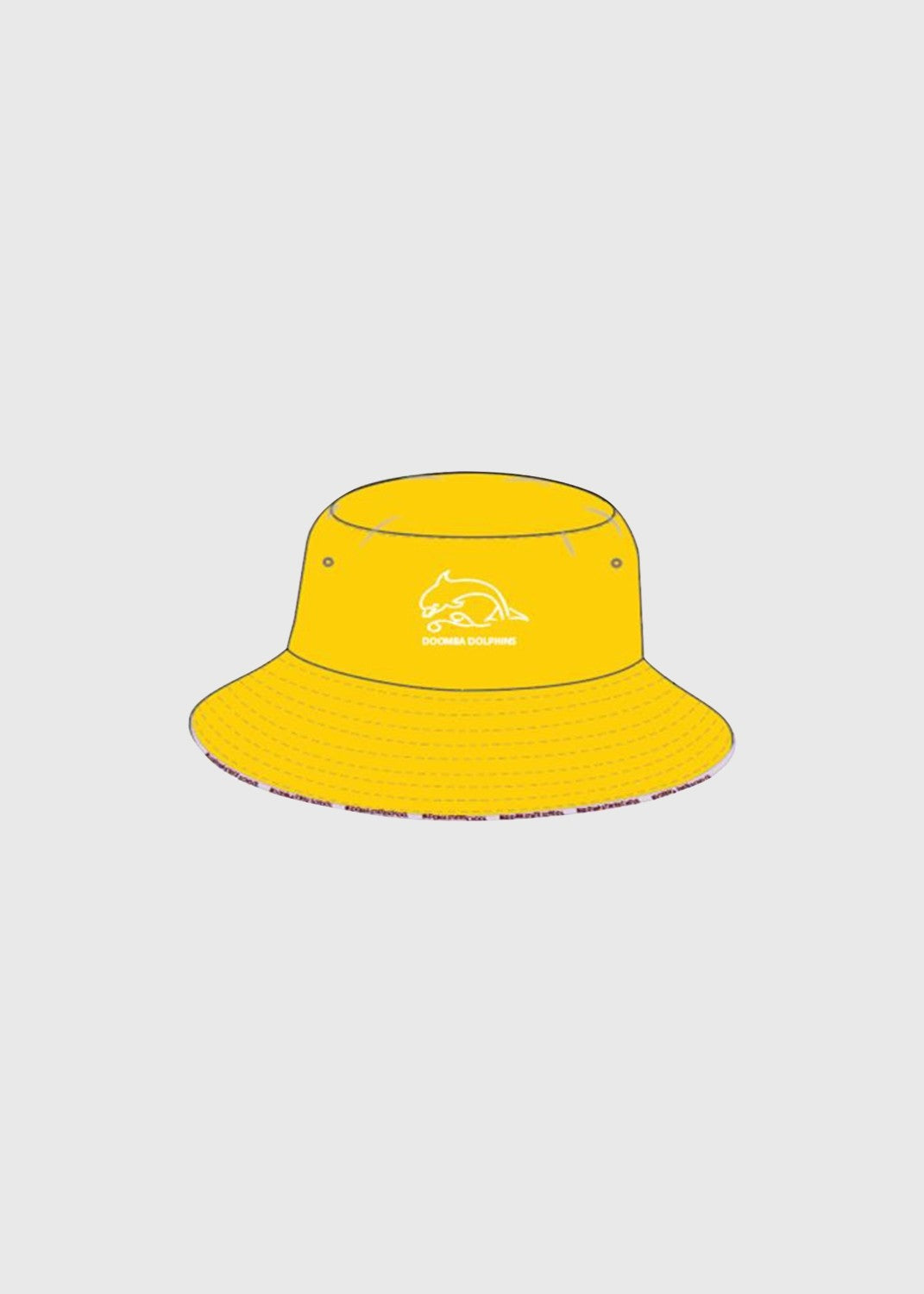 Hat Bucket Rev Maroon/Yellow Doomba Dolphins