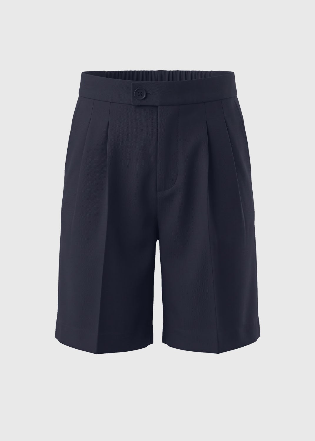 Short Elastic Back Twin Pleat Junior Navy