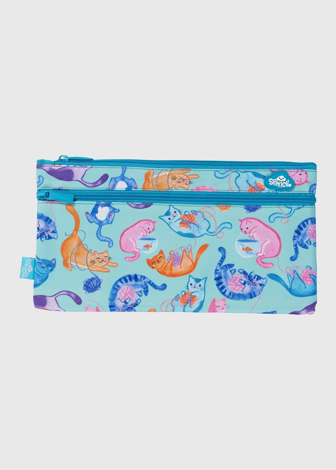 Twin Zip Pencil Case - Crazy Cats