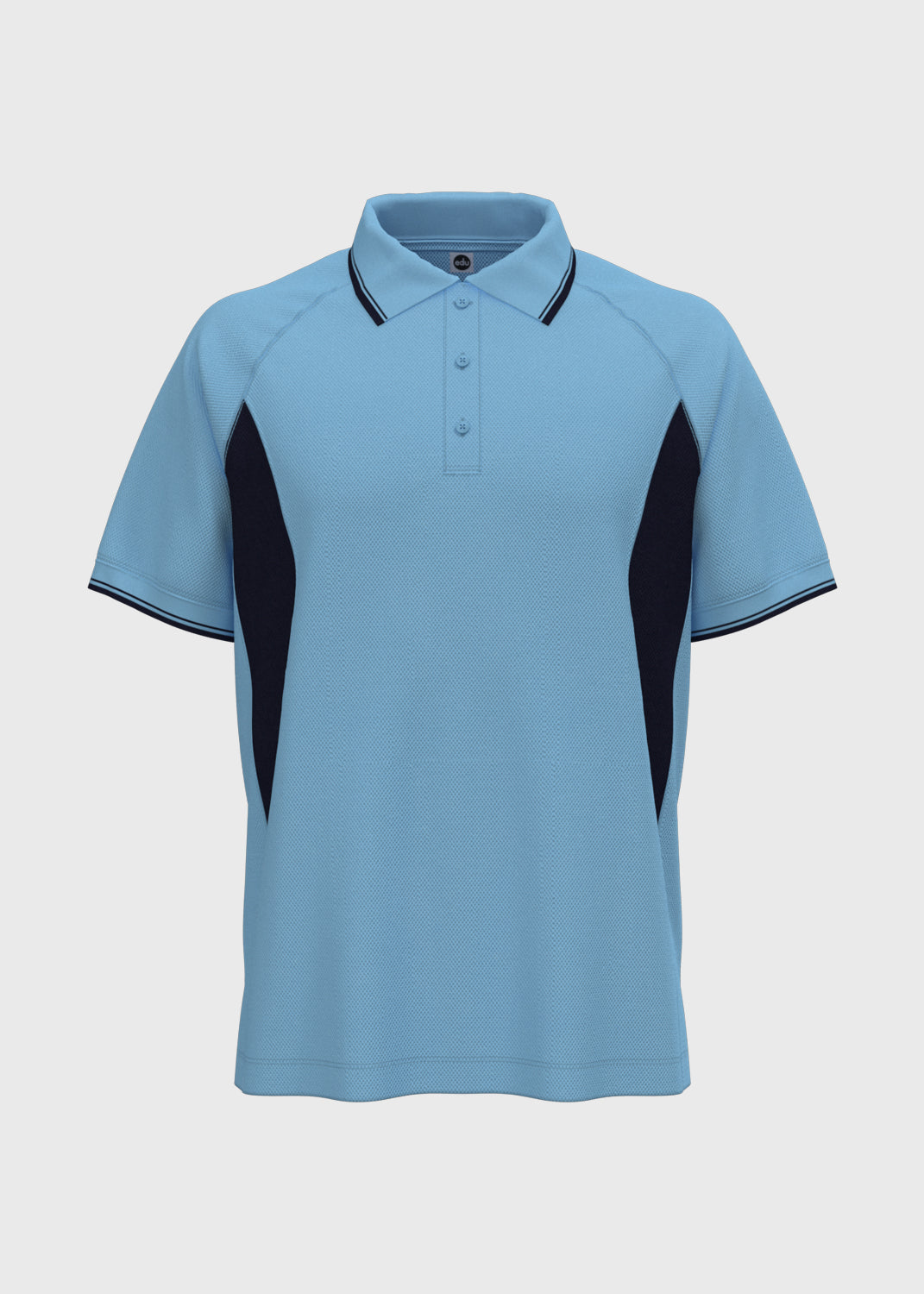 Contrast Panel Polo - Light Blue/Midnight
