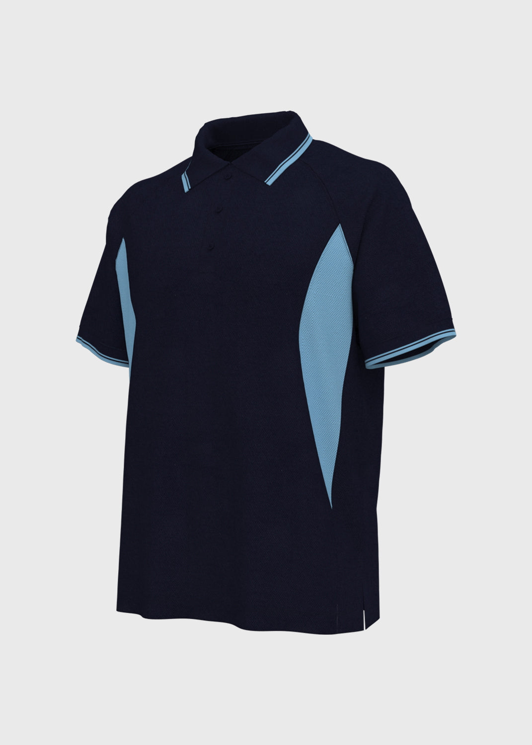 Contrast Panel Polo - Midnight/Light Blue