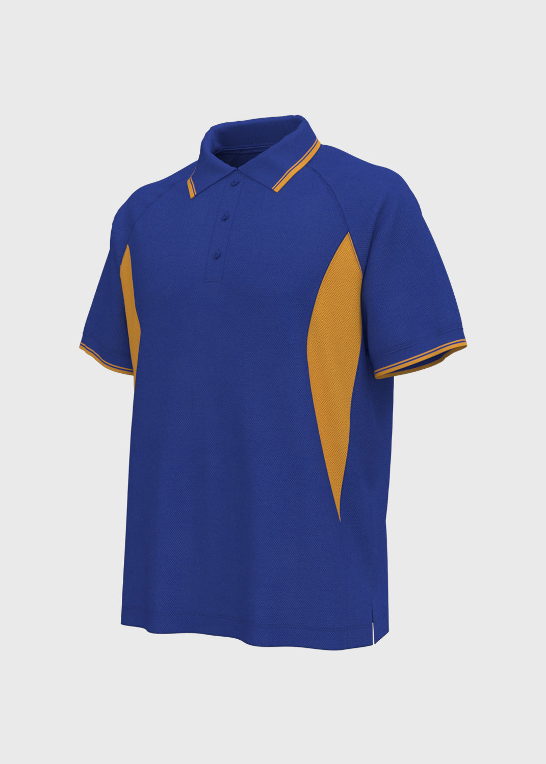 Contrast Panel Polo - Dark Royal/Gold