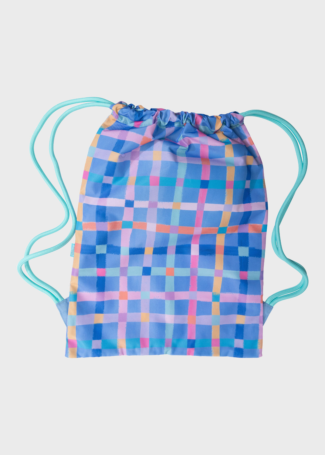 Big Drawstring Bag - Pastel Plaid