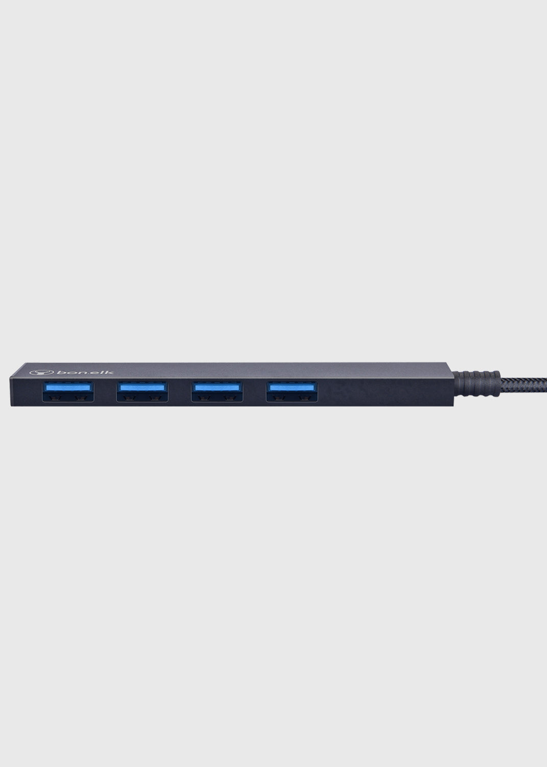 Long-Life USB-A to 4 Port USB 3.0 Slim Hub - Black
