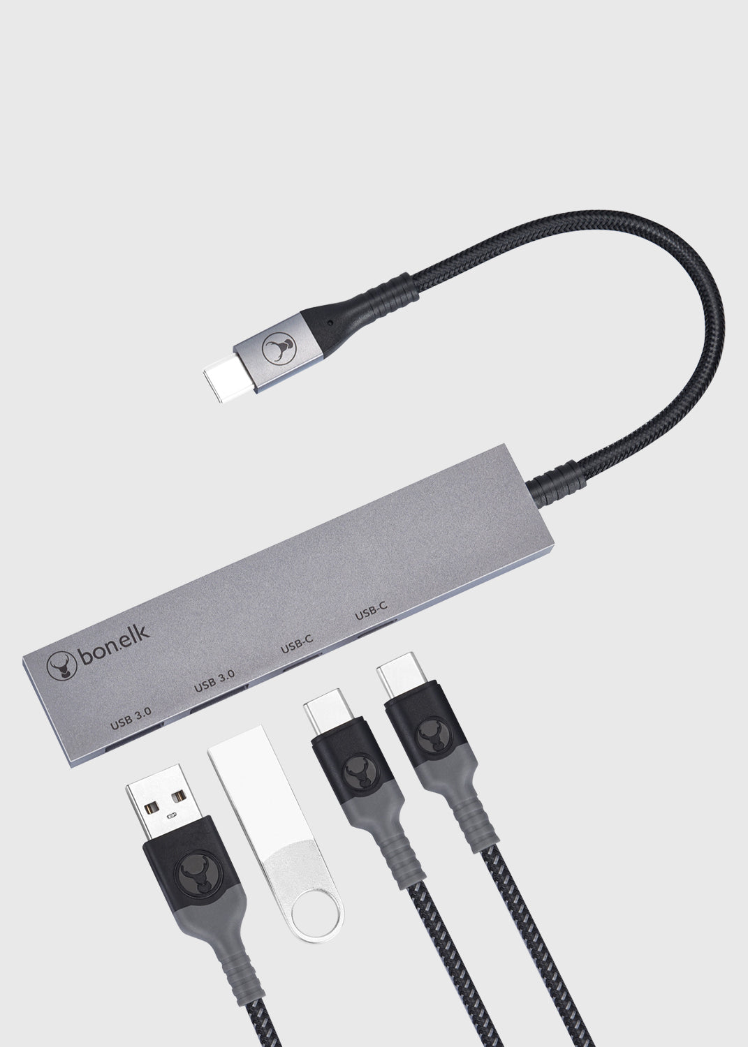 Long-Life USB-C 4 in 1 Multiport Slim Hub - Space Grey