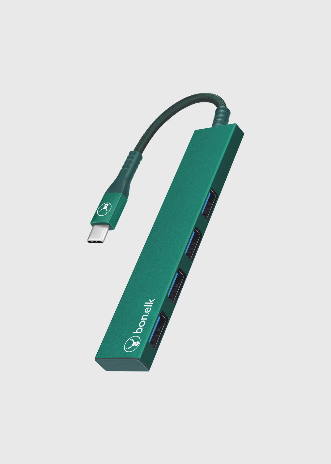 Long-Life USB-C to 4 Port USB 3.0 Slim Hub - Green