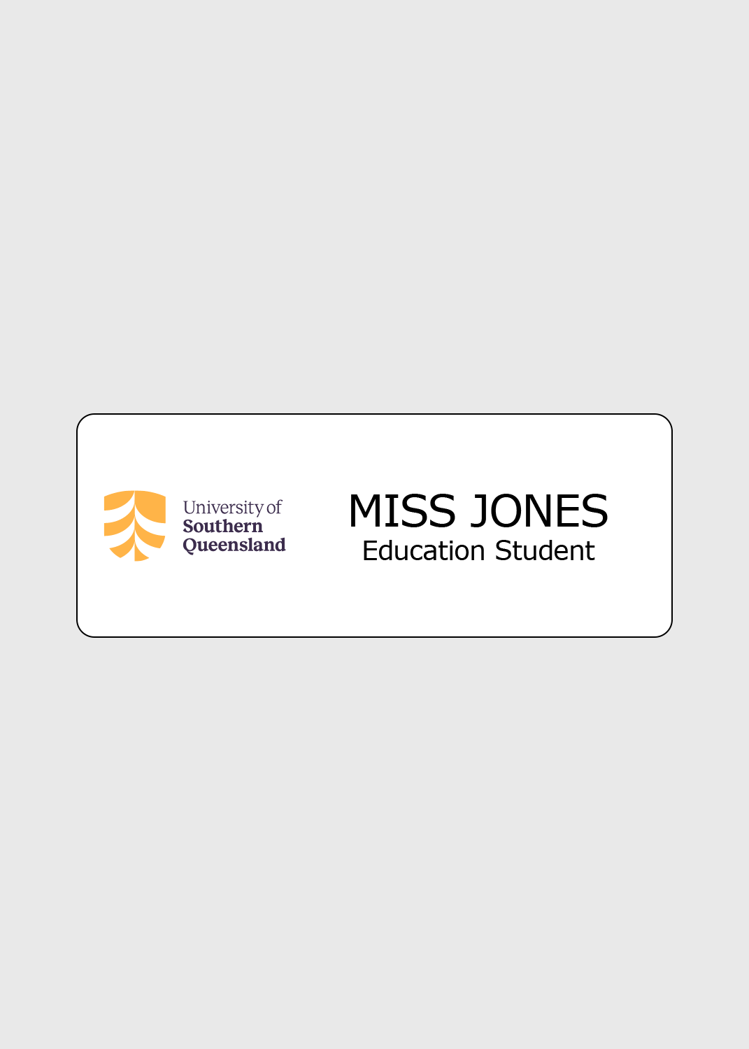 Education - USQ Name Badge