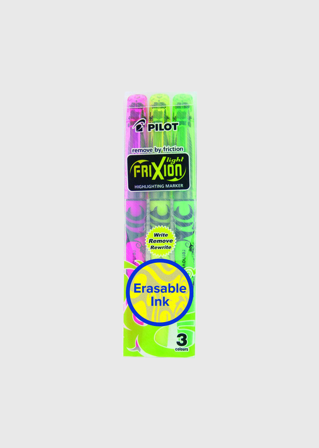 FriXion Light Erasable Highlighters in Neon Colours - 3 Pack