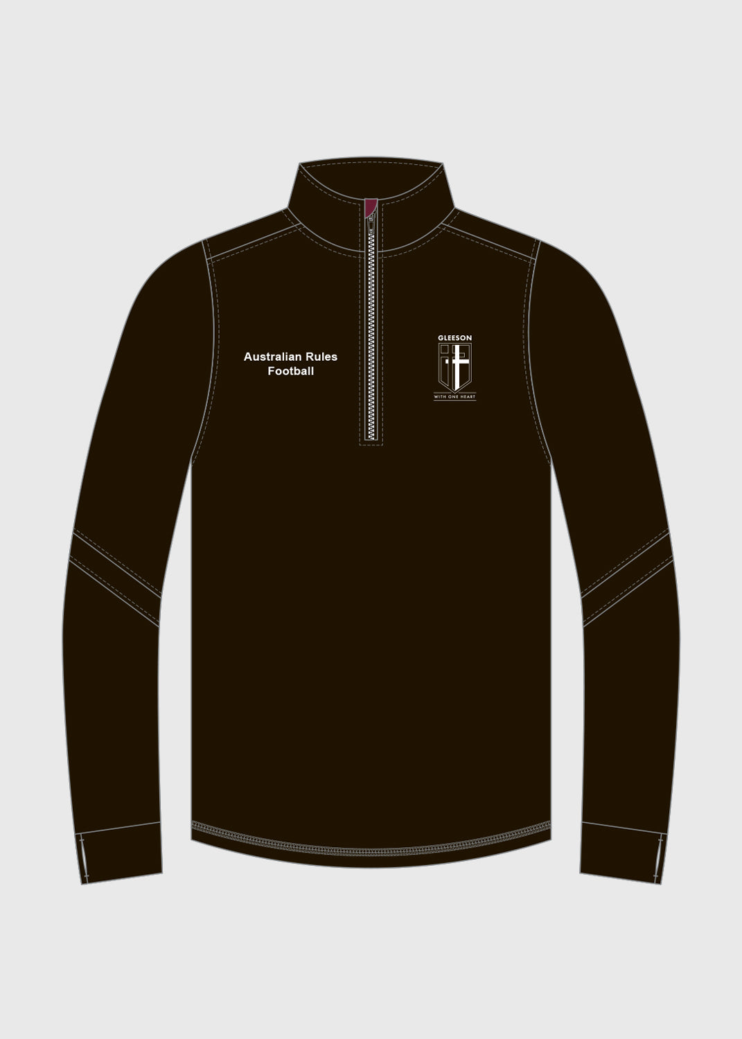 Male - Student AFL 1/4 Zip Top - Black