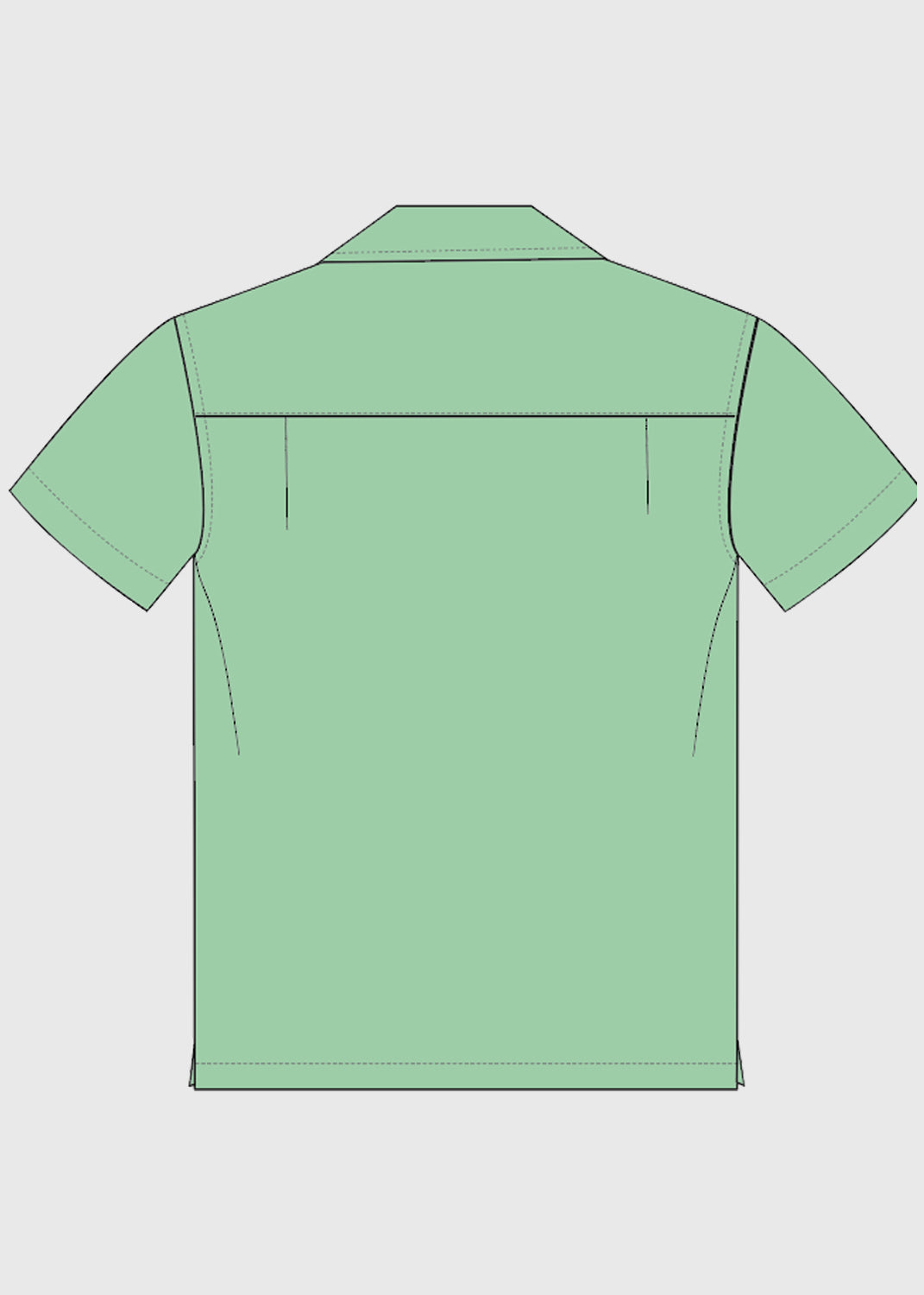 .edu Essentials S/S Shirt with Open Neck Collar Light Green