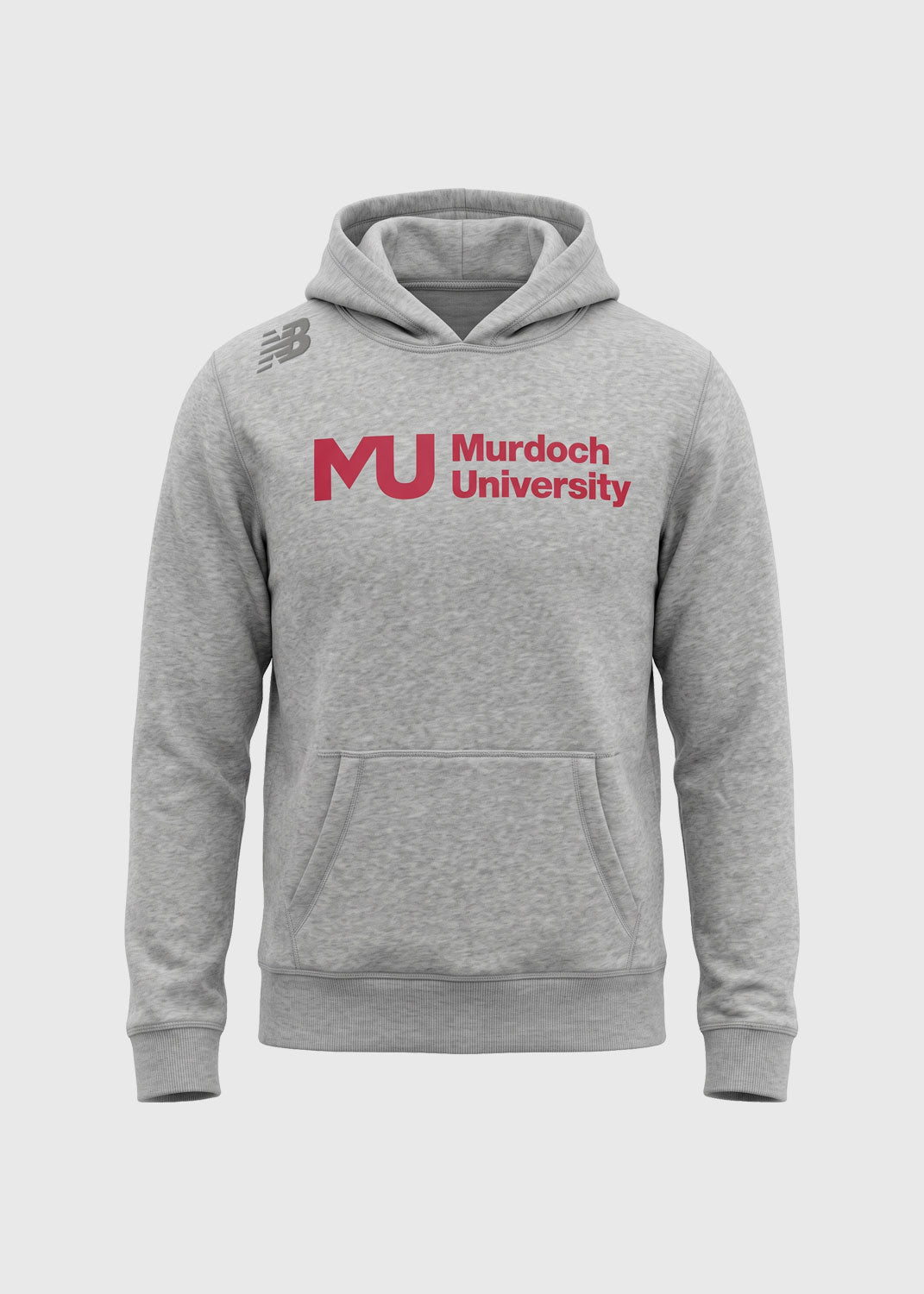 Men's - Hoodie - Large Logo - Grey/Red