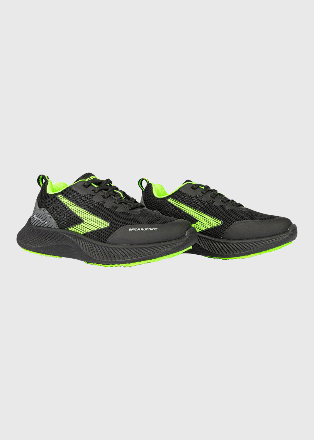 Kaleido Youth Running Shoes – Black/Lime