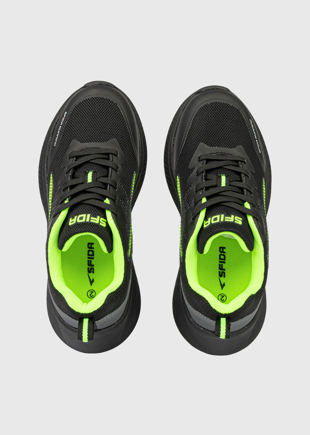 Kaleido Youth Running Shoes – Black/Lime