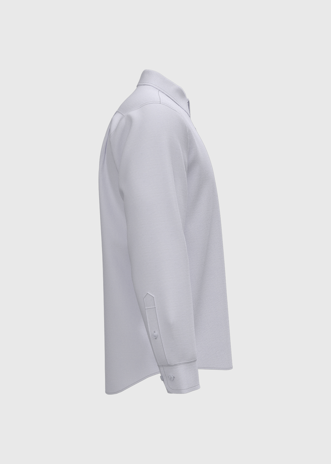L/S Shirt with Stand Collar - White