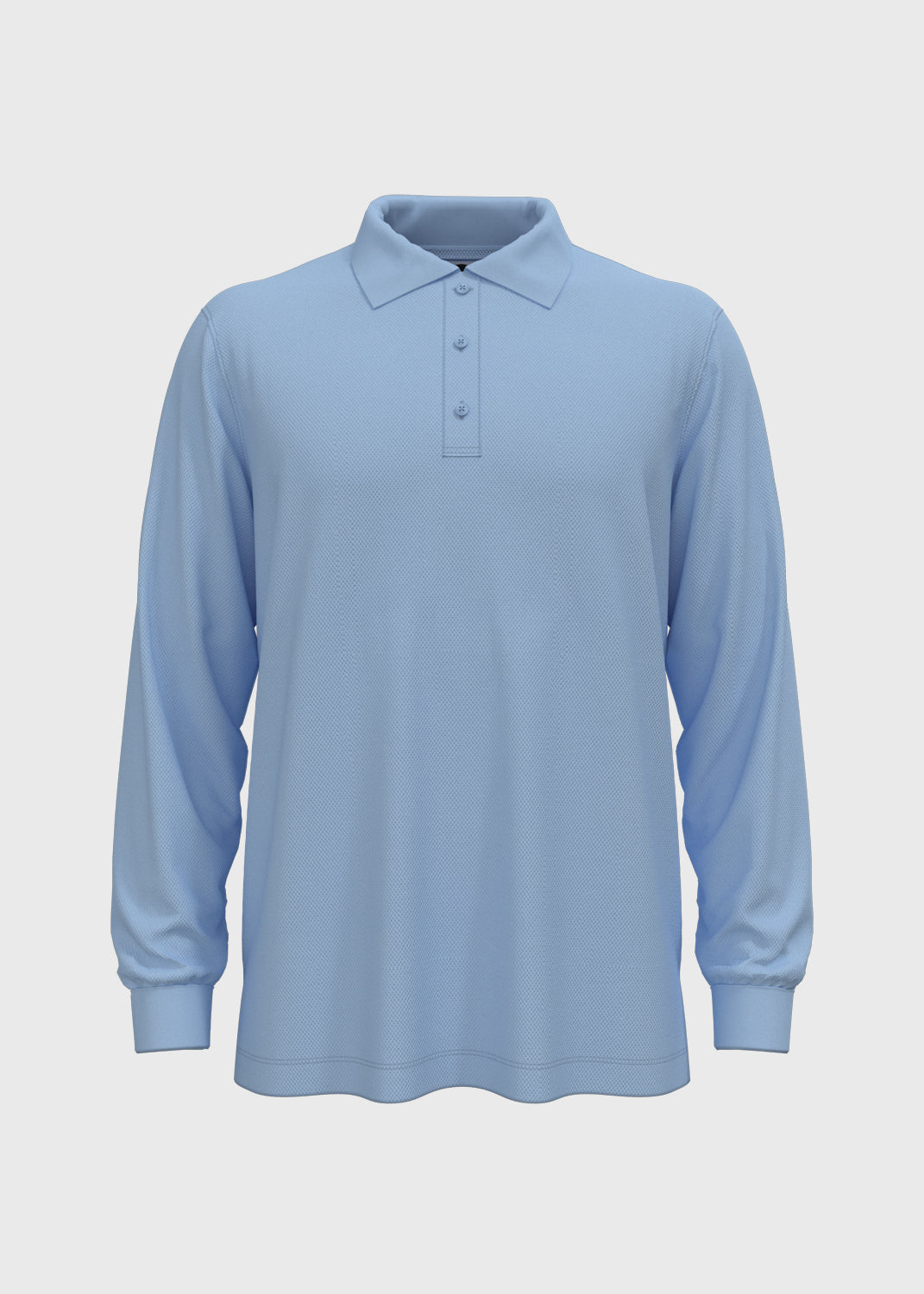 Long Sleeve Polo - Light Blue
