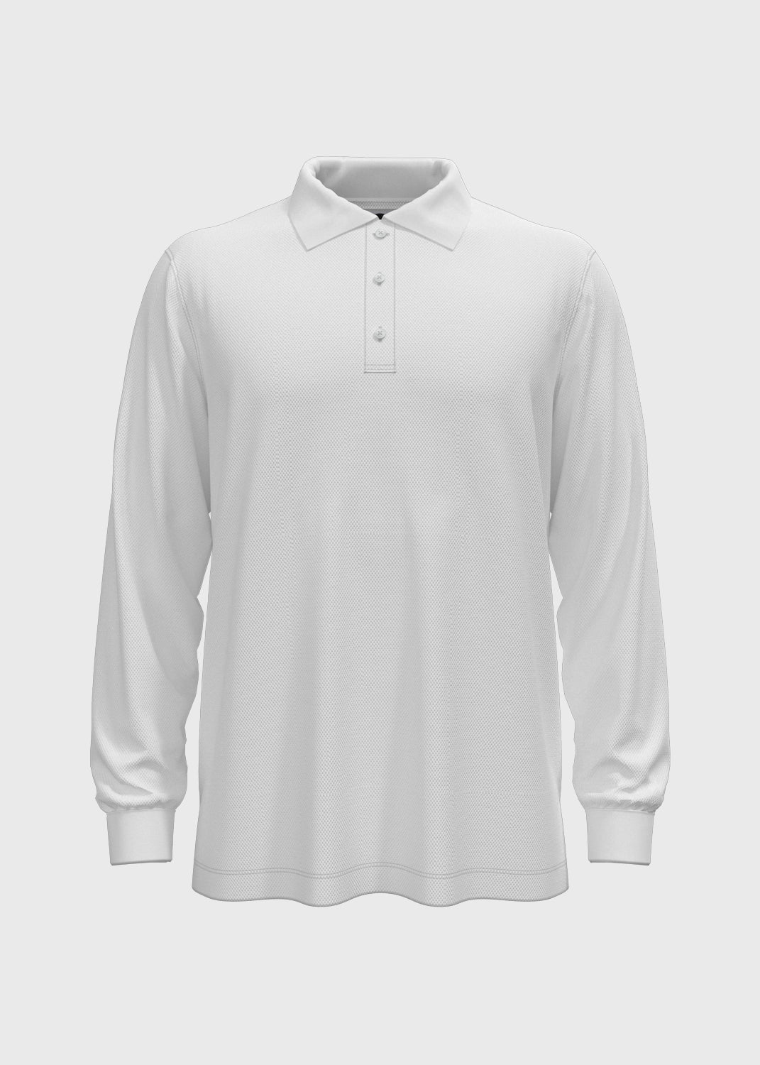 Long Sleeve Polo - White