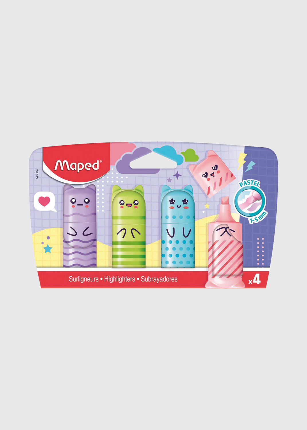 Mini Highlighters - Pastel - 4 Pack