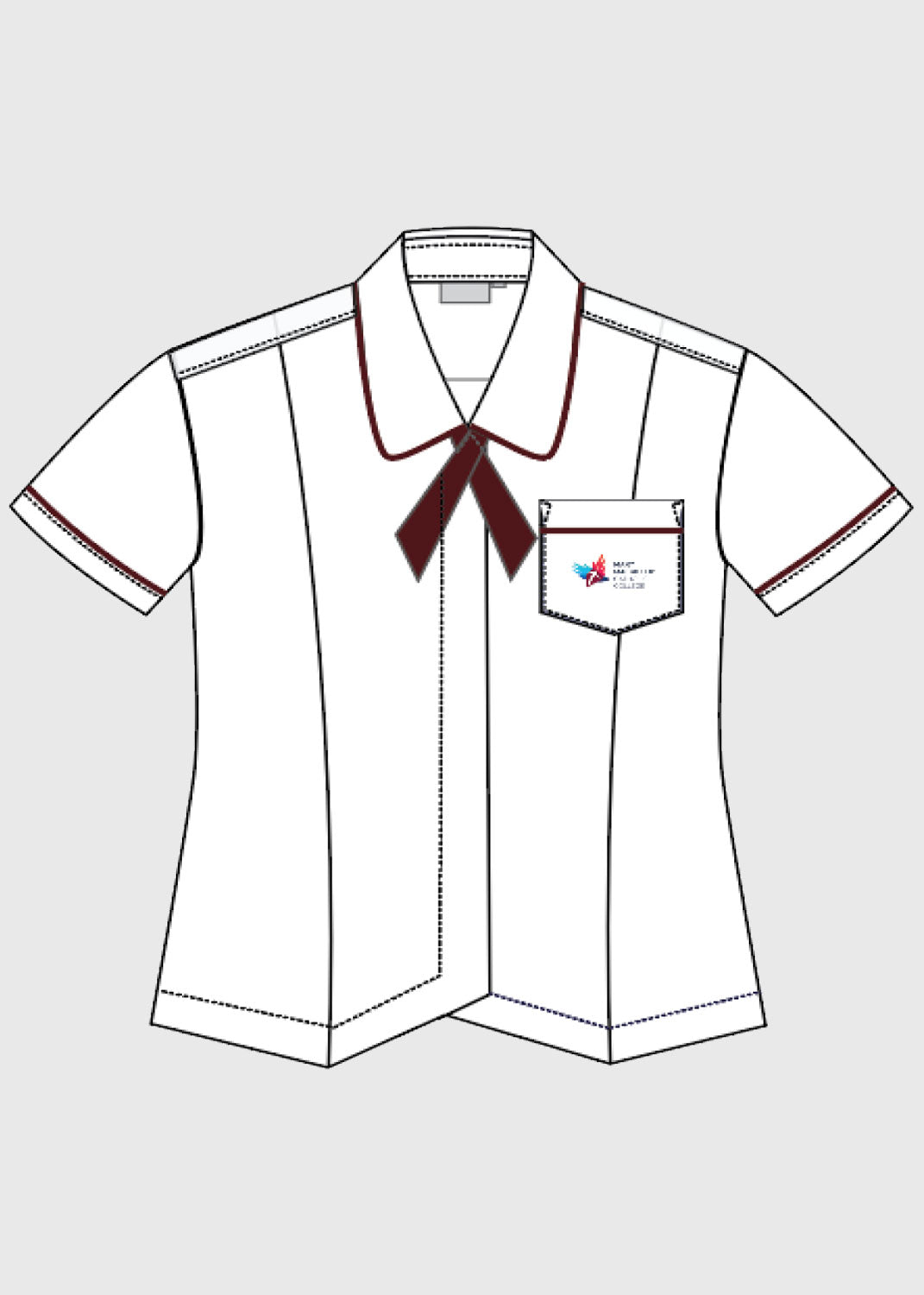 Blouse White Senior w/ Tie 11-12