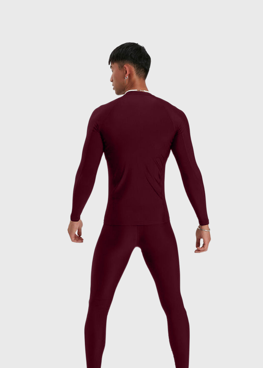 Men's Essential LS Rash Top - Maroon