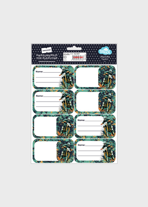Book Labels - Moto Camo Trax