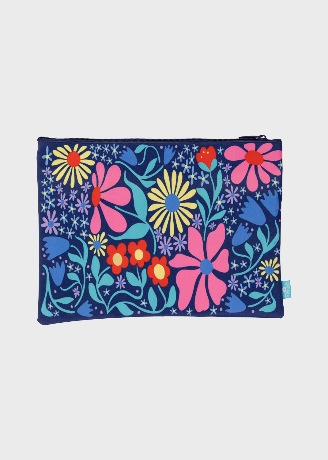 A4 Twin Zip Pencil Case - Flower Fun