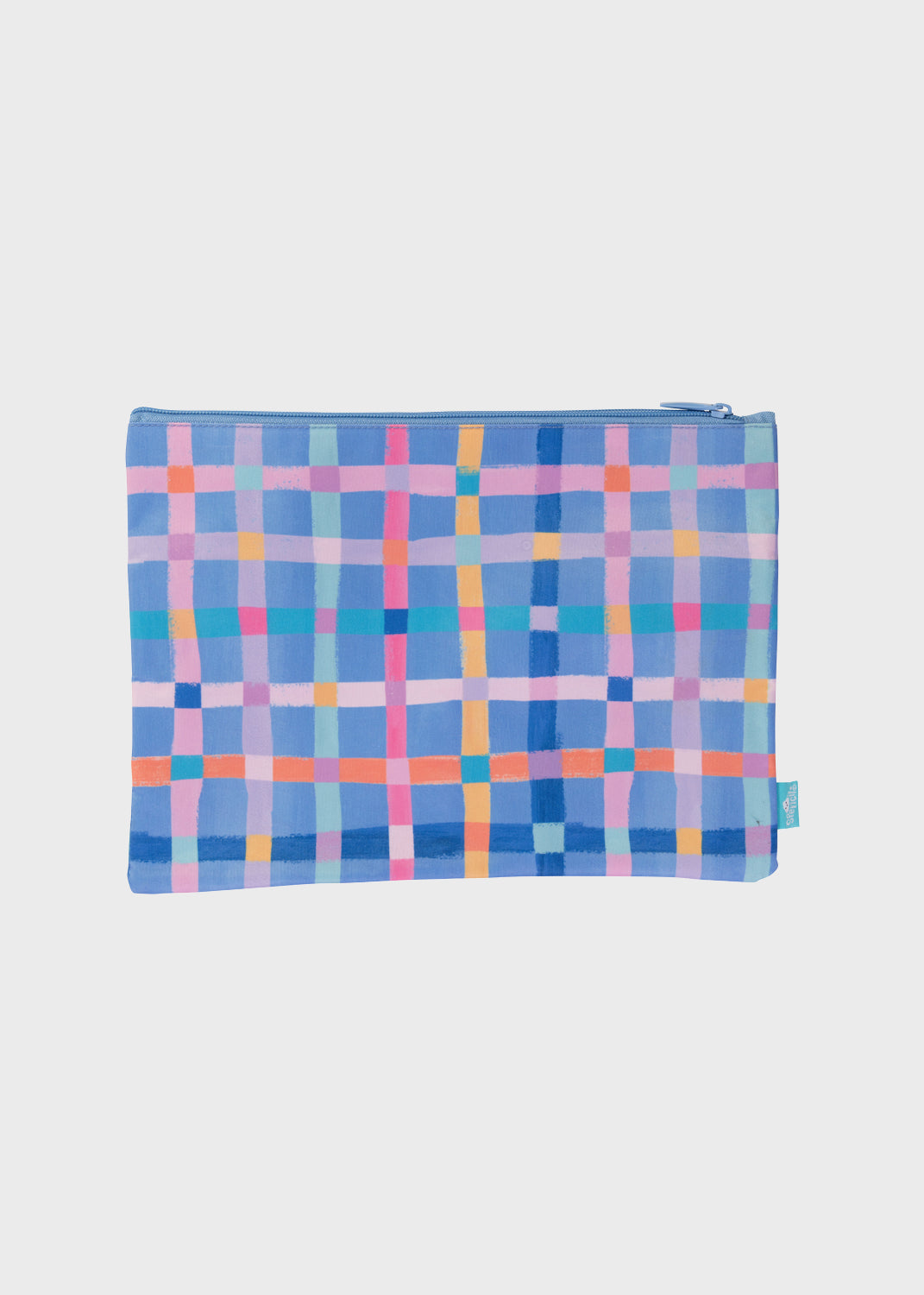 A4 Twin Zip Pencil Case - Pastel Plaid