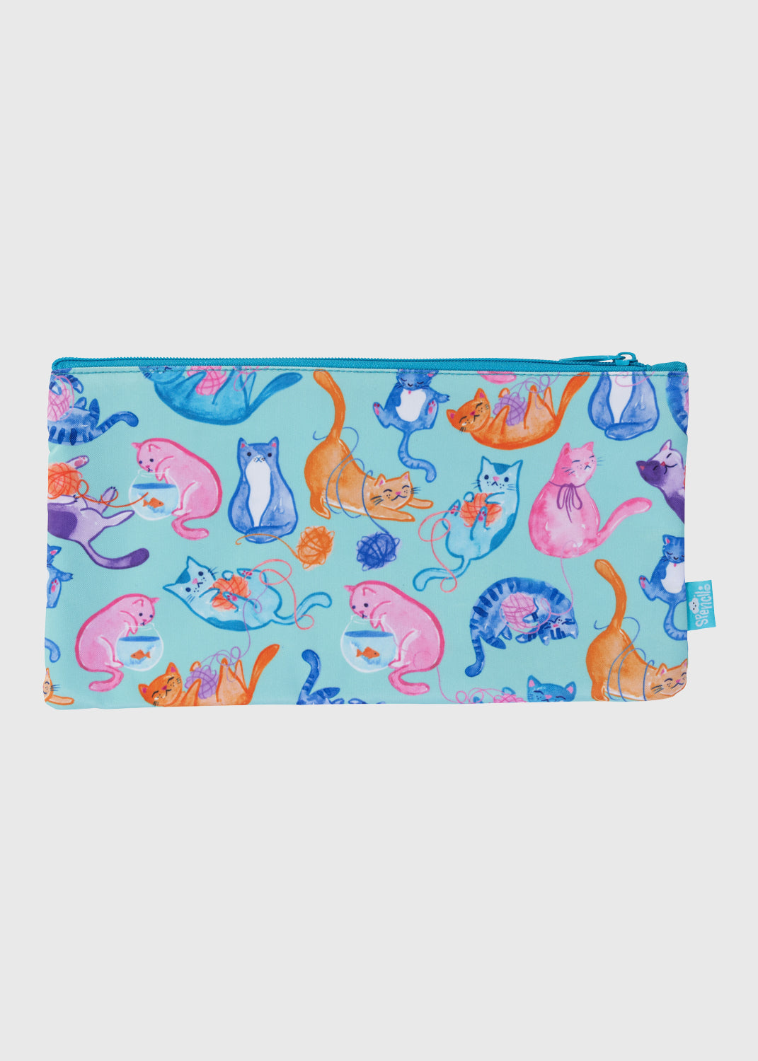 Twin Zip Pencil Case - Crazy Cats