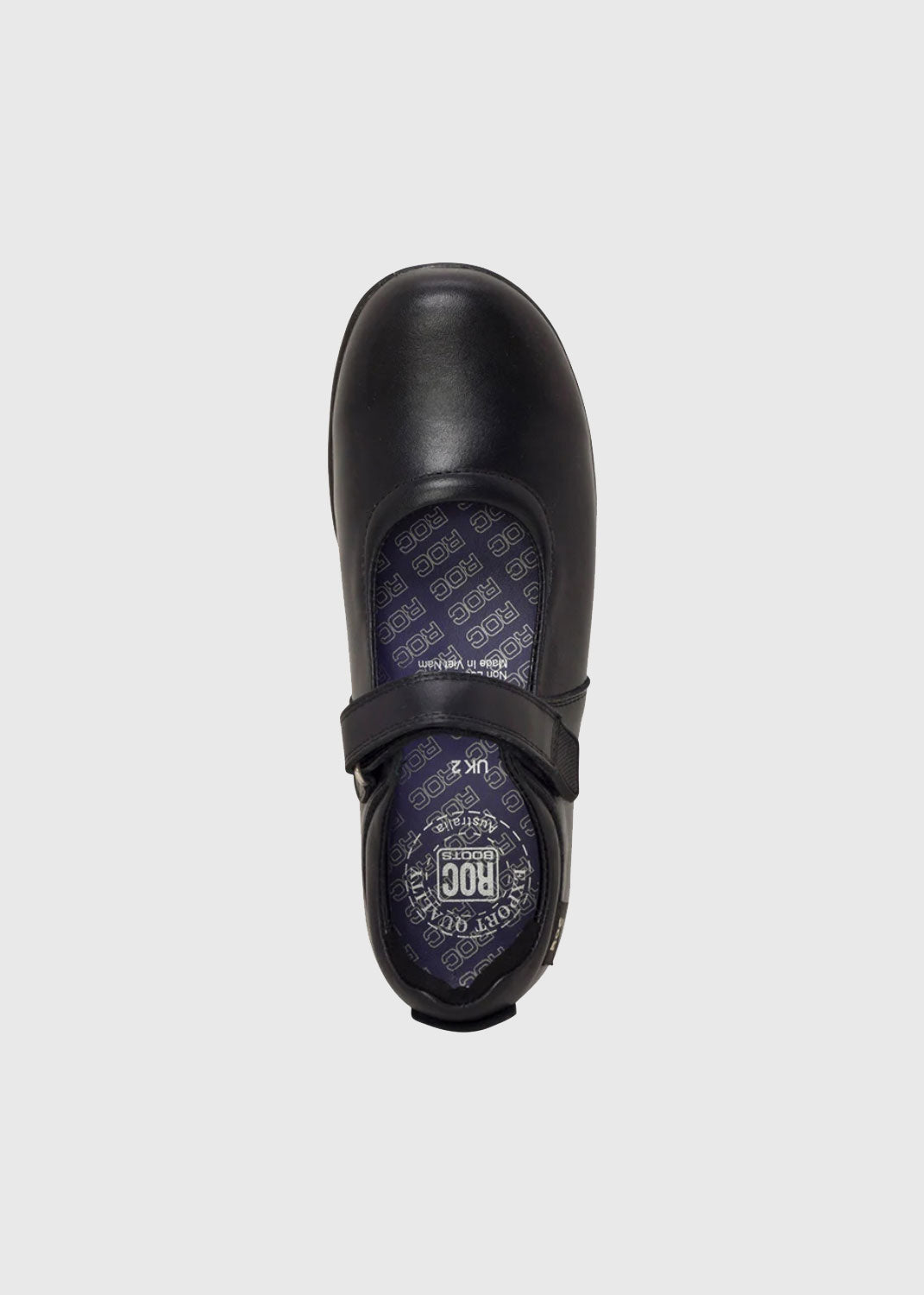 ROC Juliette Girls Leather School Shoe - Black